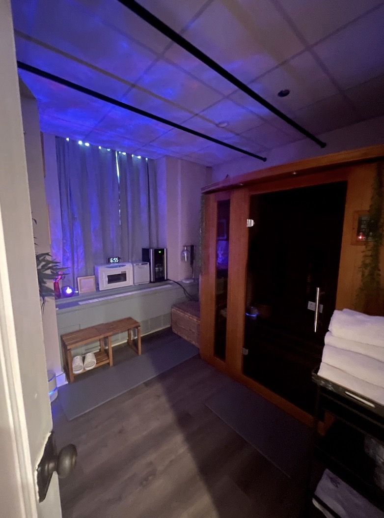 Private infrared sauna room at Meticulous Massage